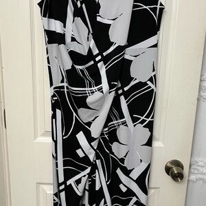 Lane Bryant Black and White Asymmetrical Dress